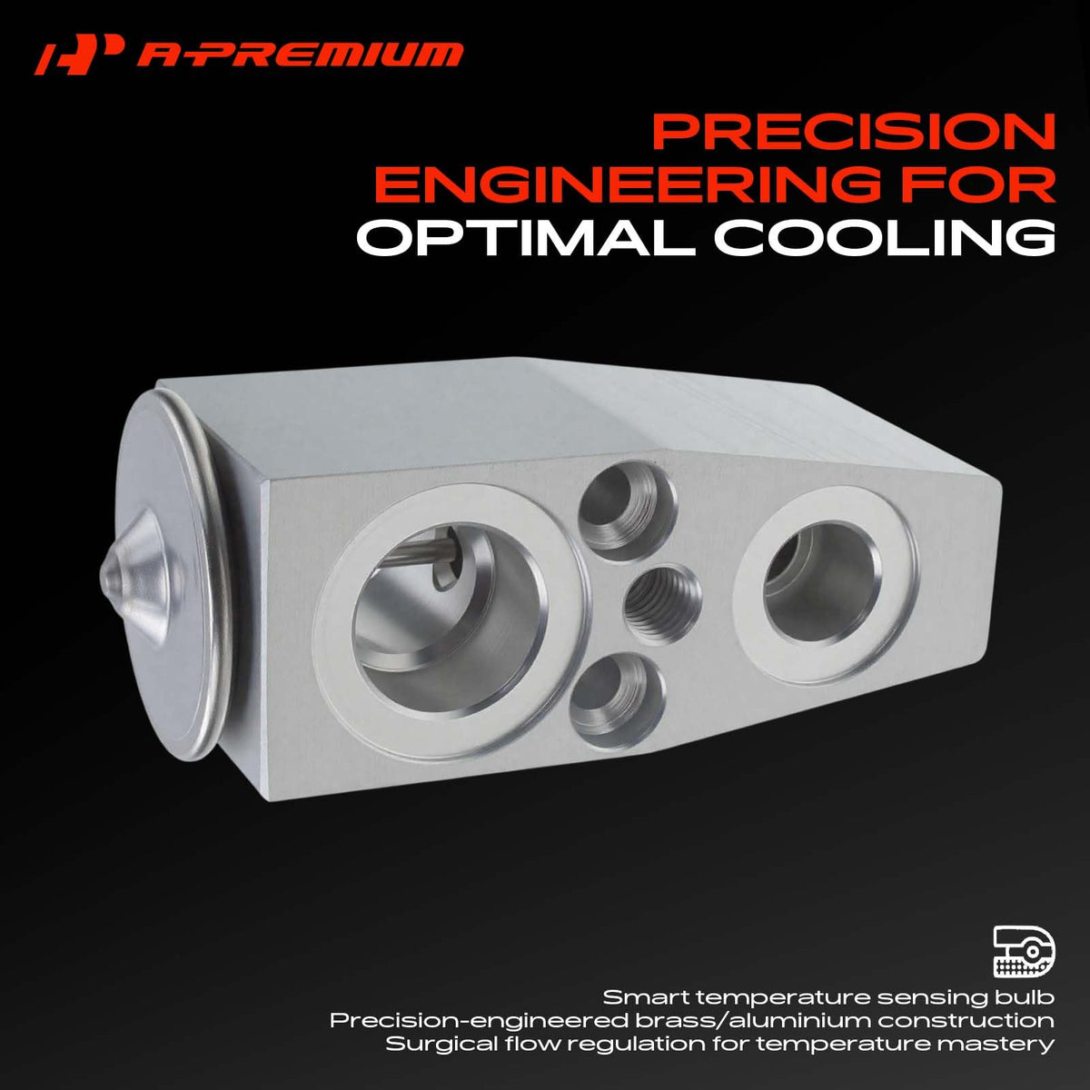 A-Premium expansion valve internals closeup showing precision components for stable metering