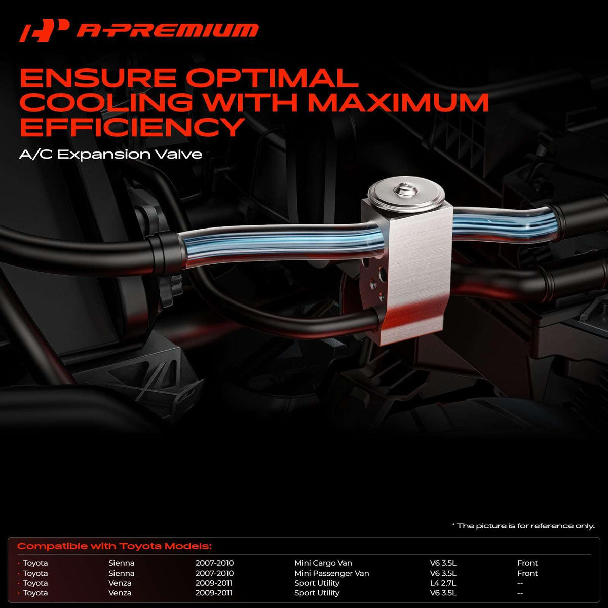 A-Premium expansion valve mounting flange closeup showing secure bolt pattern