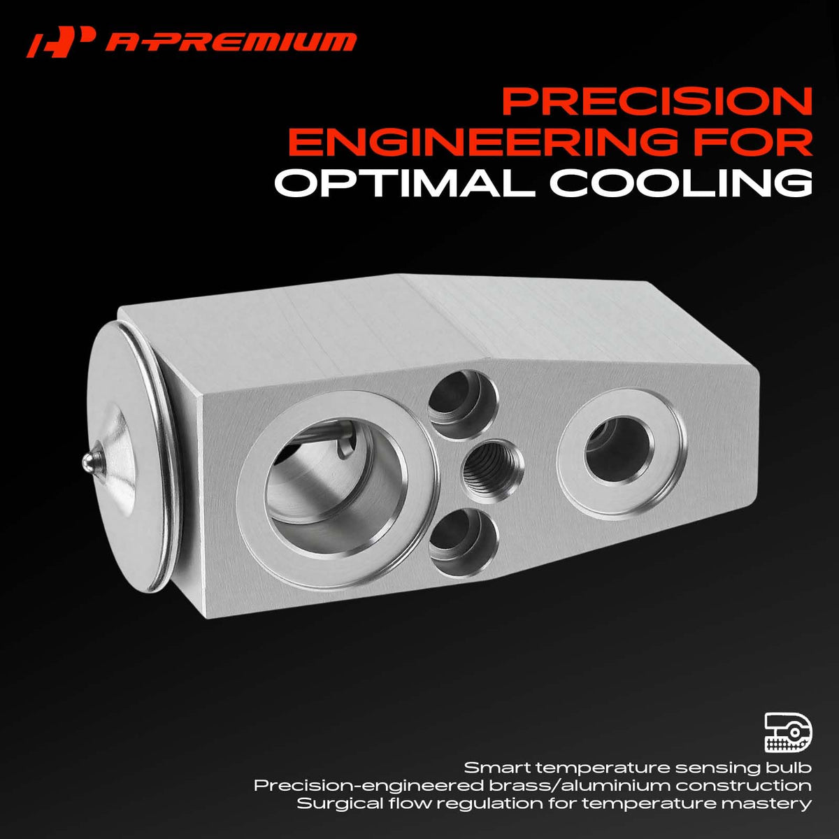A-Premium expansion valve mounting holes detail showing secure mount benefit