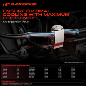 Close-up side detail of A-Premium expansion valve revealing precision components for reliable metering
