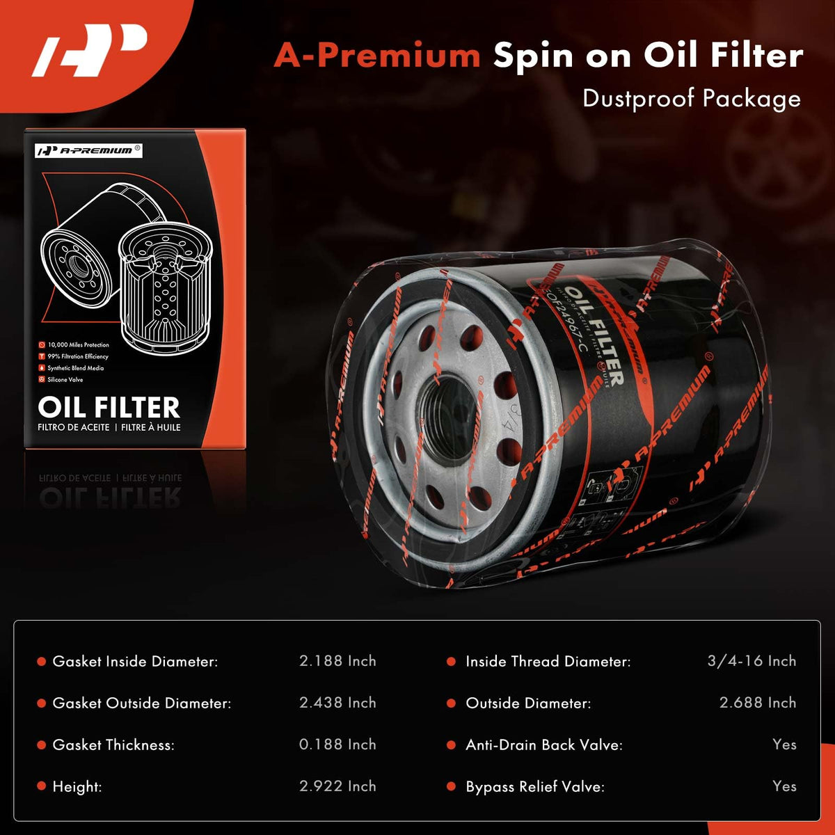 A-Premium filter close-up of semi-synthetic media highlighting 99% filtration efficiency