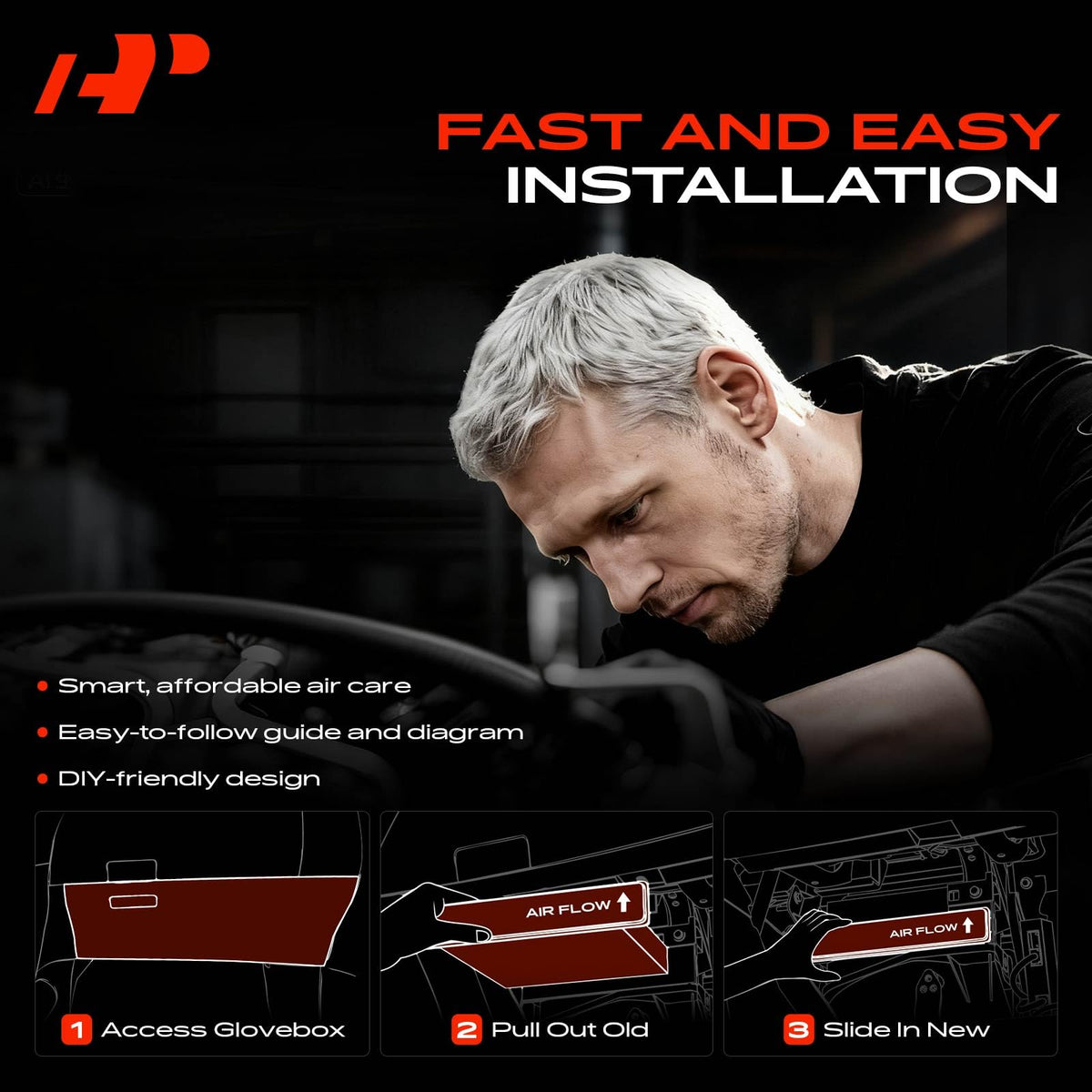 Macro shot of A-Premium filter media texture highlighting high-efficiency fibers