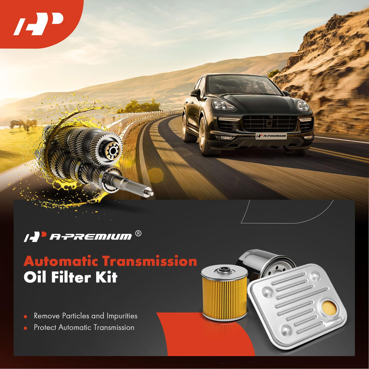 A-Premium filter installed under vehicle improving transmission longevity
