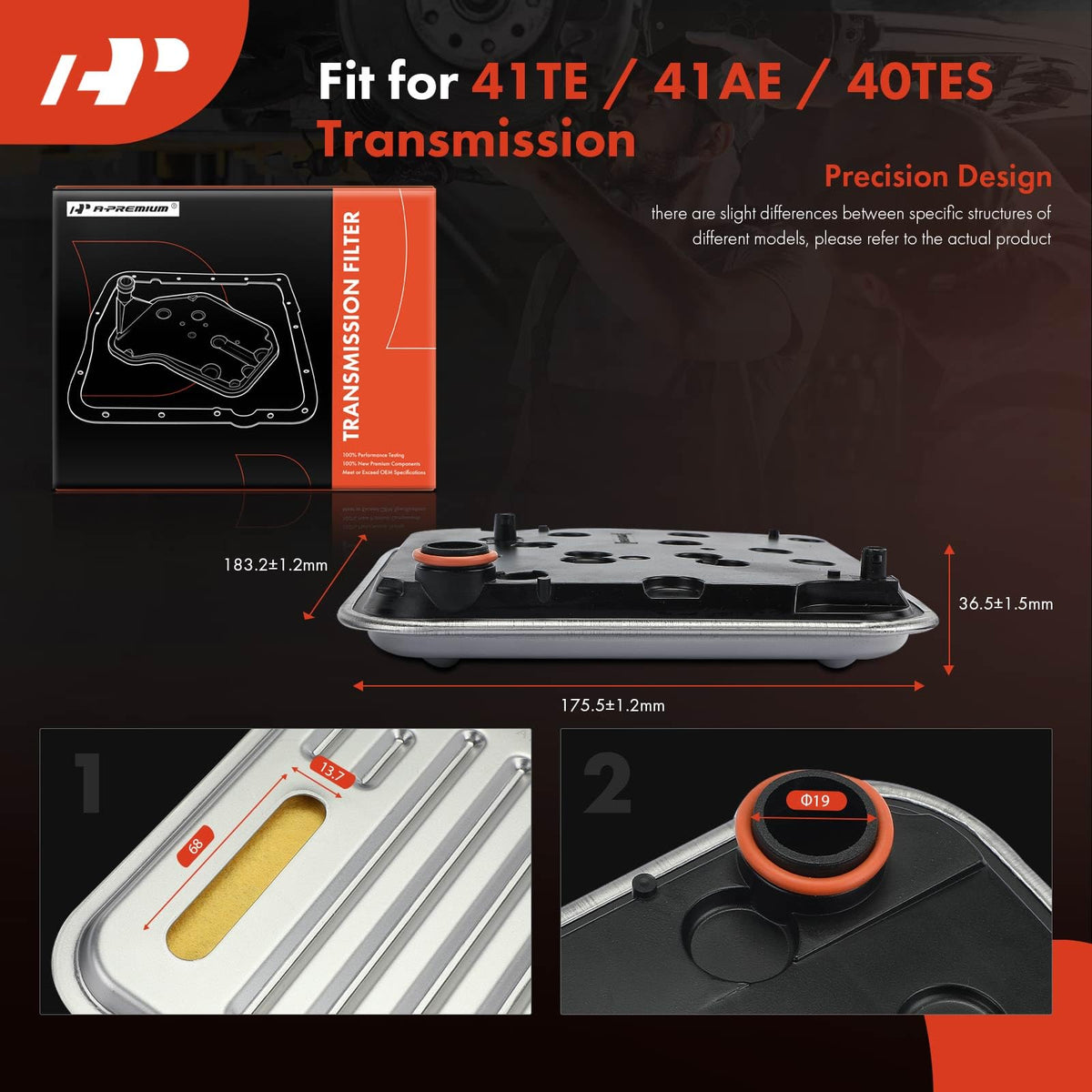 A-Premium filter installed in transmission demonstrating correct fitment