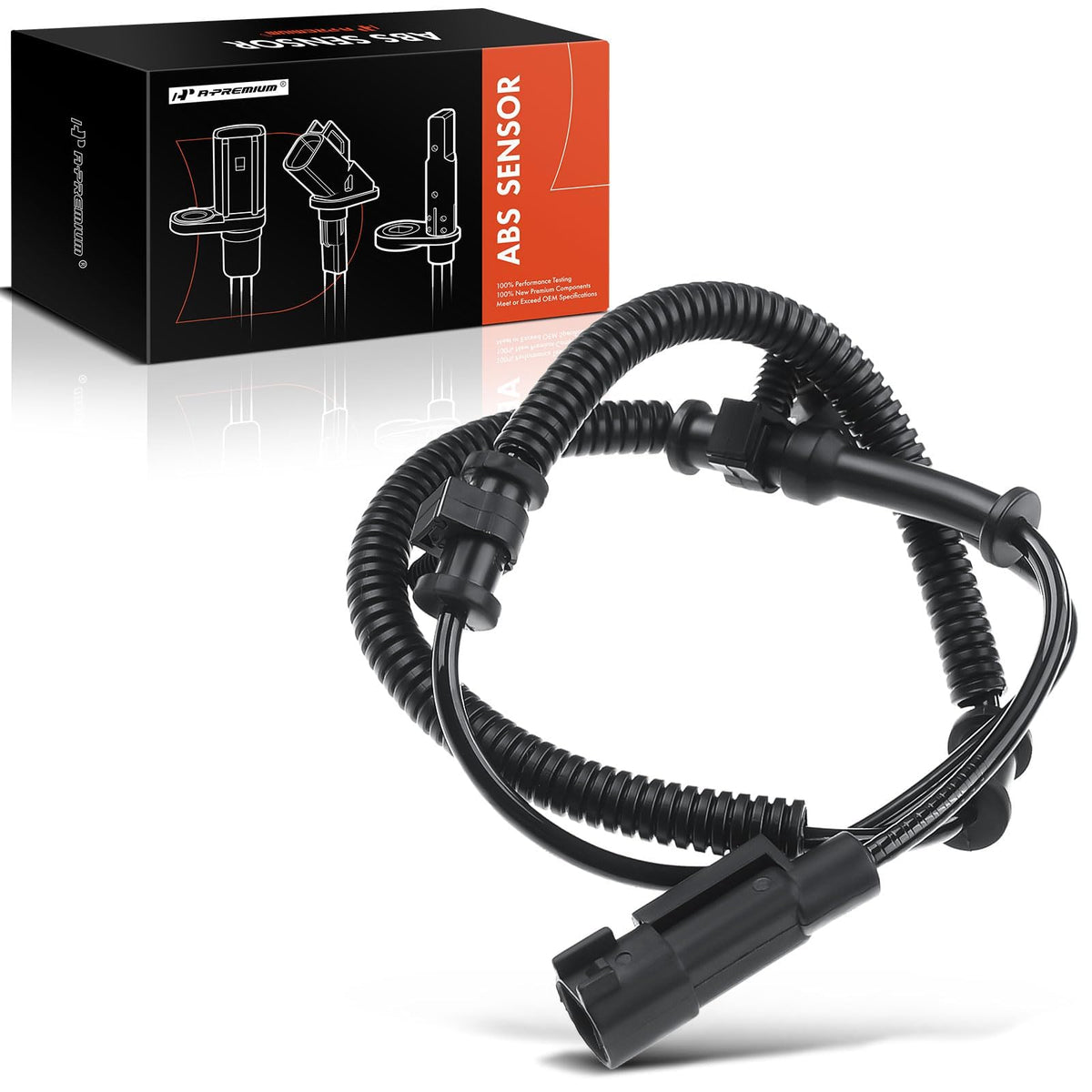 A-Premium front ABS sensor front view showing precise fit and reliable replacement