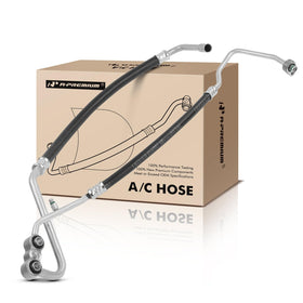 A-Premium front view of A/C hose assembly with clear labeling and fitment benefit