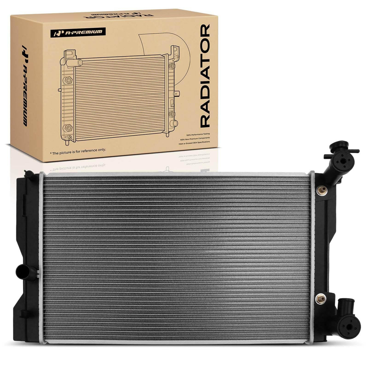 A-Premium front assembly view showing full radiator fit and durability