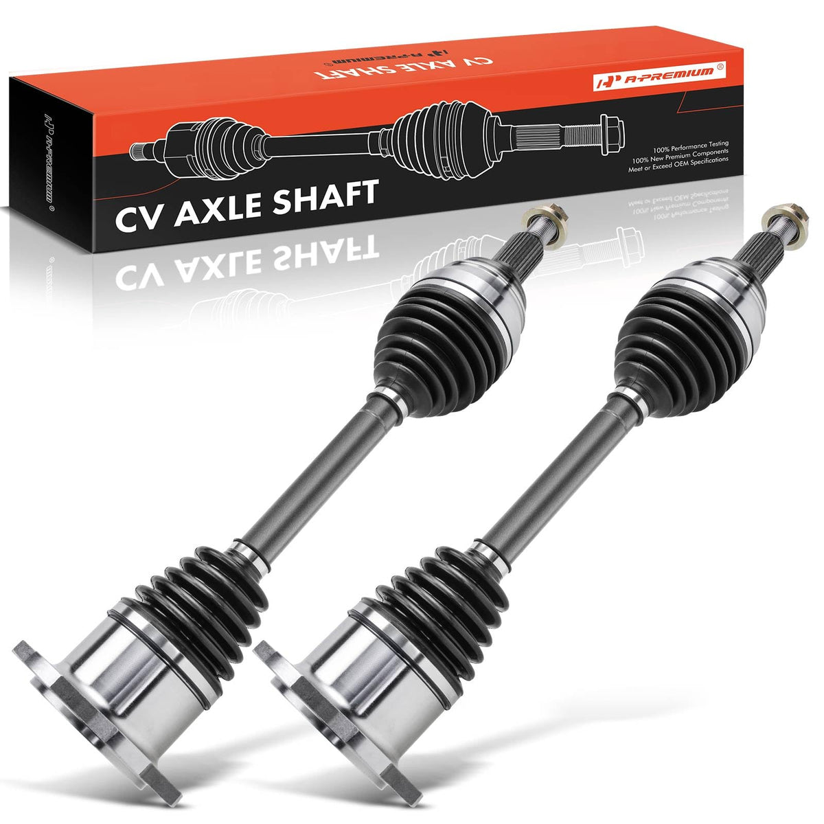 A-Premium packaged pair of front axles ready to install, showing reliability benefit