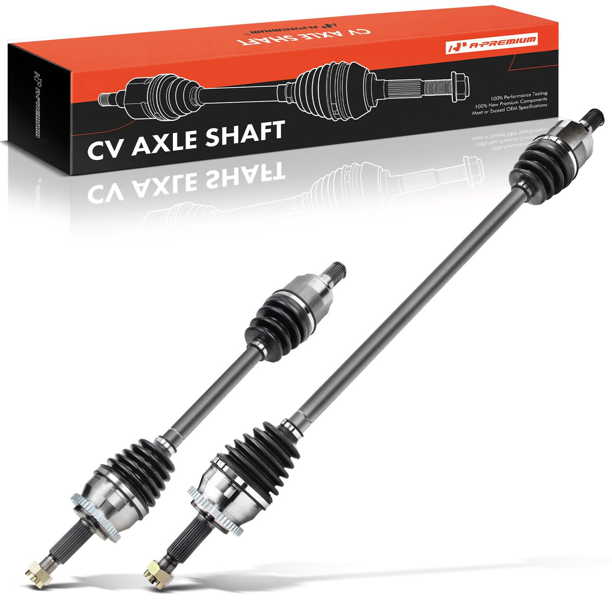 A-Premium packaged front axle set showing box and components for easy identification and confidence