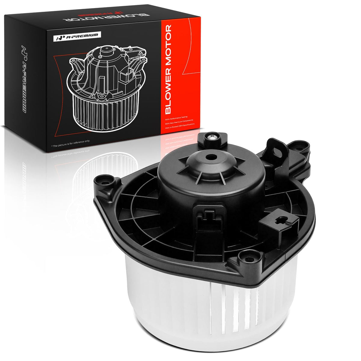 A-Premium front blower motor front view showing fitment and improved airflow
