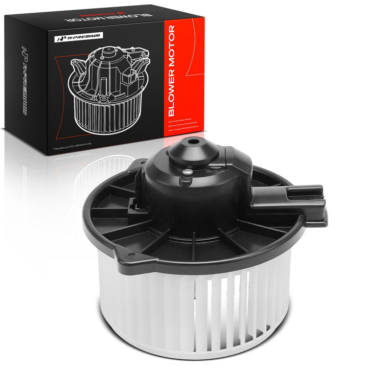 A-Premium front view of blower motor showing complete assembly and ease of replacement
