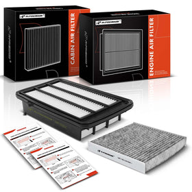 A-Premium boxed package showing both engine and cabin filters and contents benefit clarity