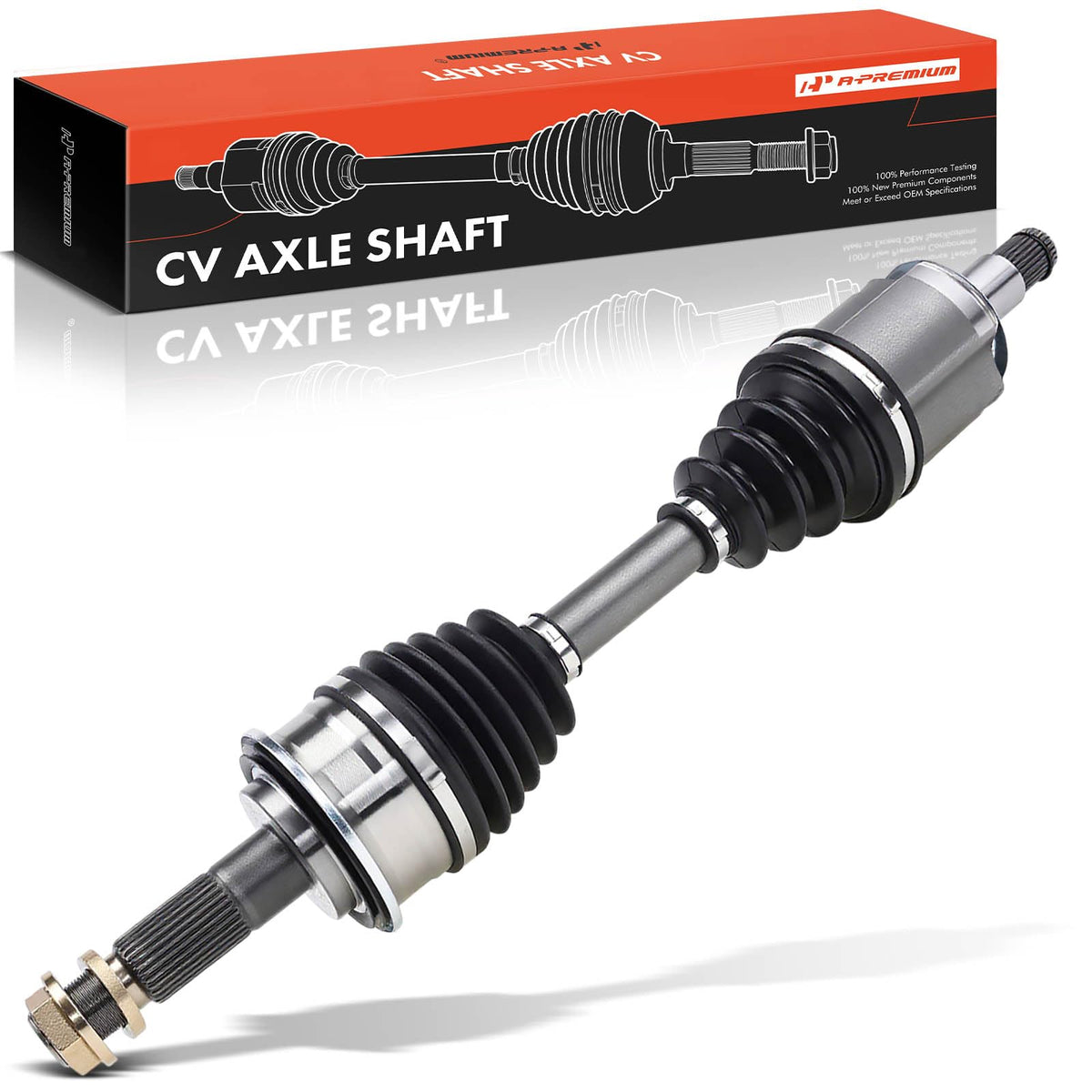 A-Premium front axle assembly front view showing fit and finish for easy identification