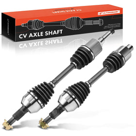 A-Premium front CV axles in packaging showing ready-to-install pair and warranty