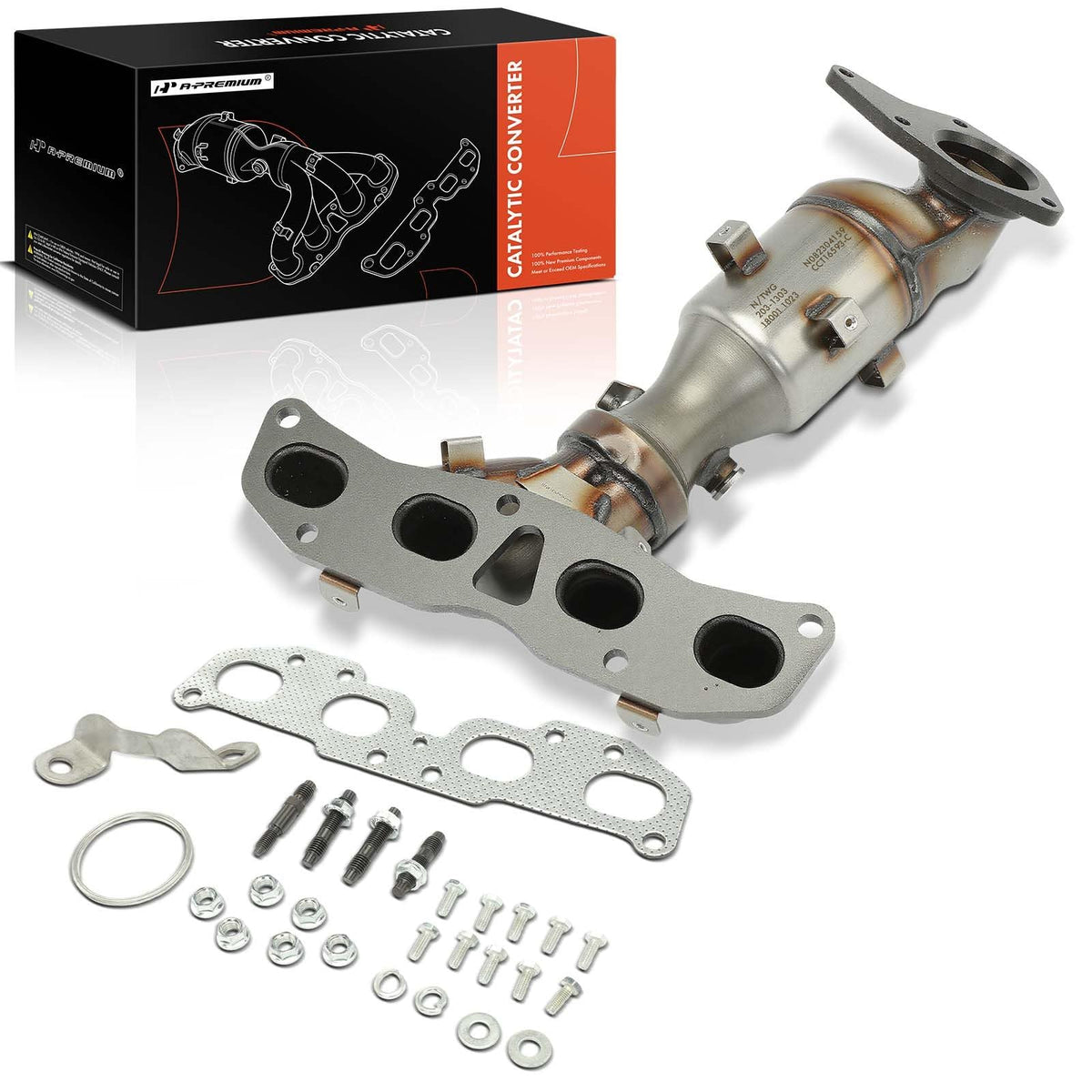 A-Premium front exhaust manifold converter front view showing fitment benefit