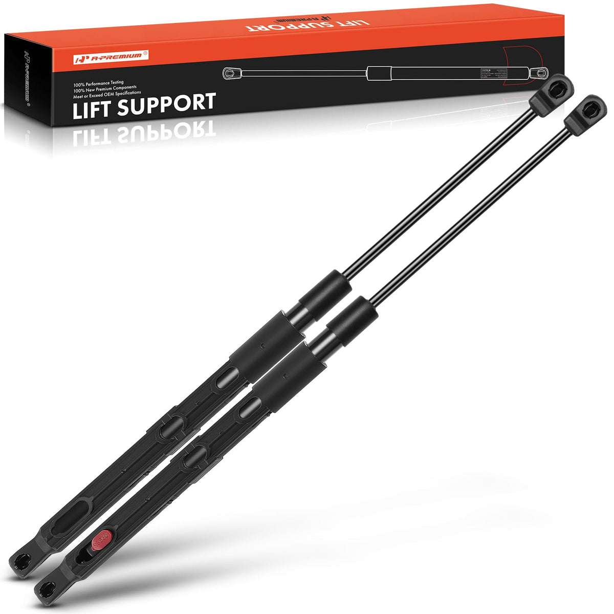 A-Premium front view of lift support pair showing restored hood function