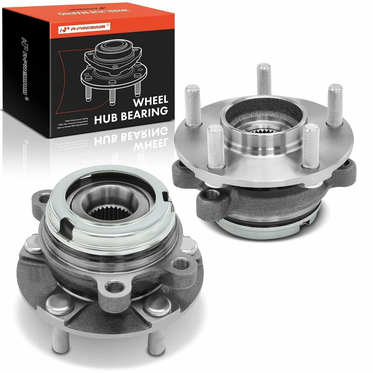 A-Premium front hub assembly front view showing ready-to-install fitment and durability