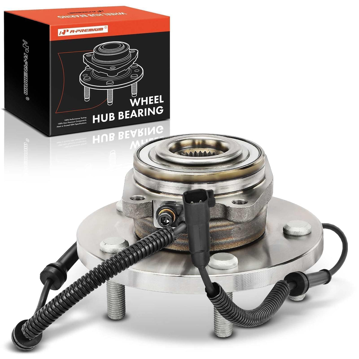 A-Premium front hub assembly front view showing full assembly and fitment benefit