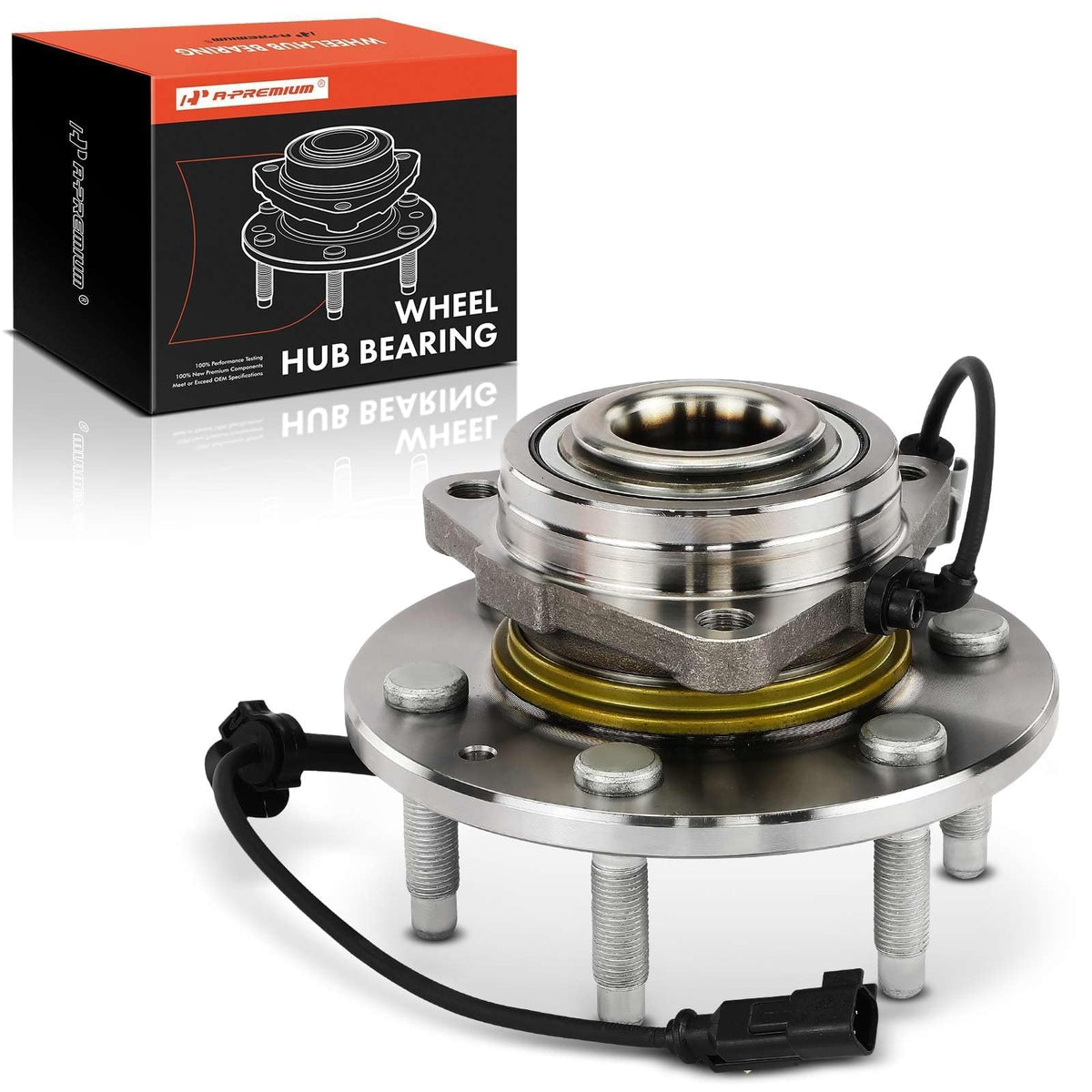 A-Premium front hub packaging showing parts and benefits