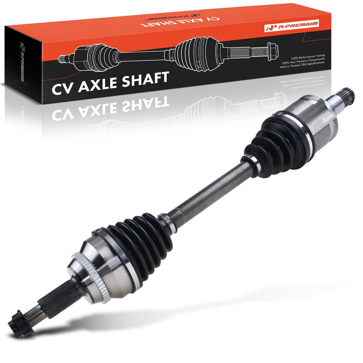 A-Premium front left axle assembly front view showing robust construction and fit