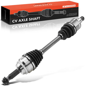 A-Premium front left CV axle assembly front view showing fit and finish benefit