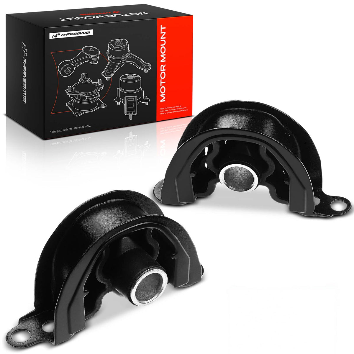 A-Premium front left motor mount package showing new component and benefit of reliable fit