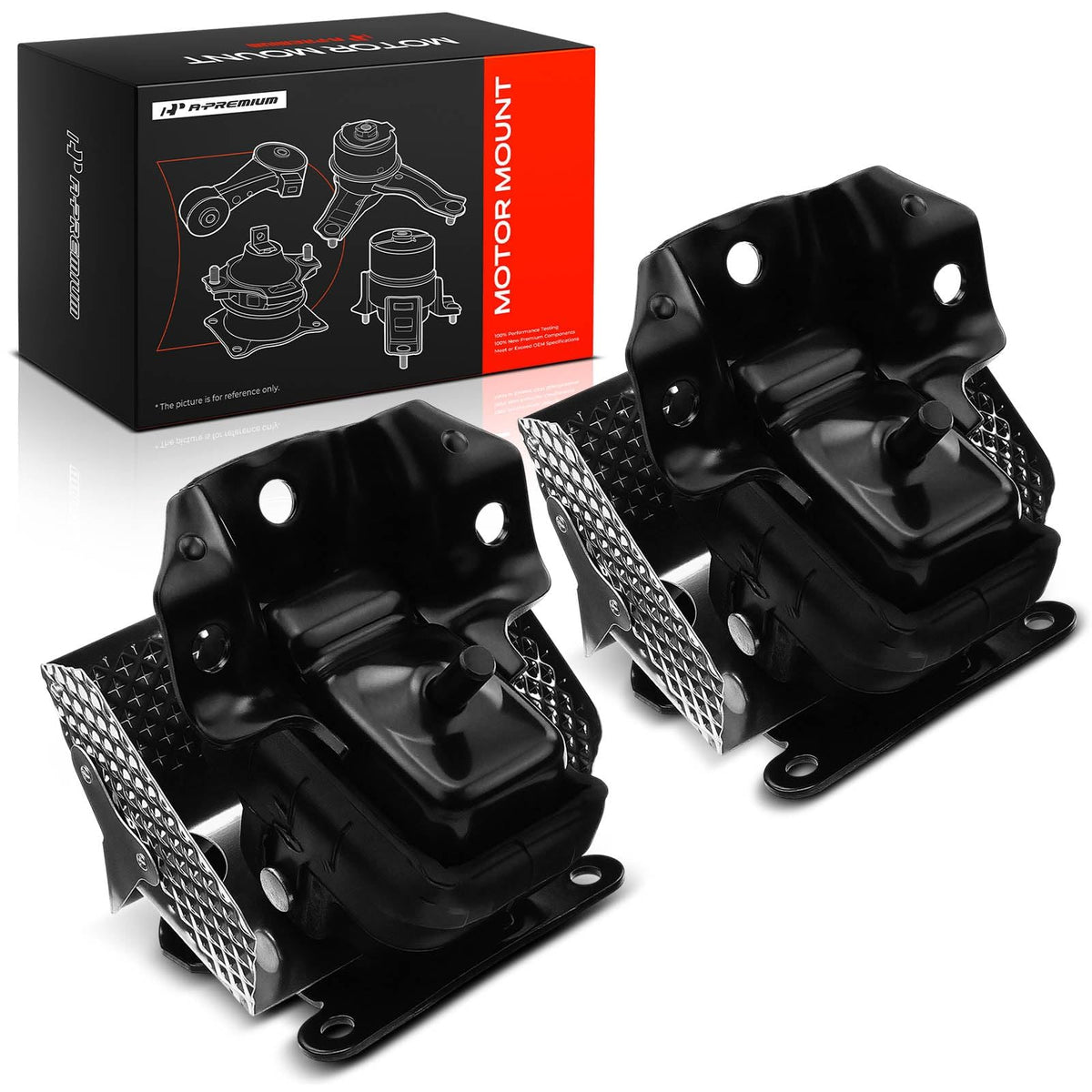 A-Premium front left mount packaging showing protected part and easy identification benefit