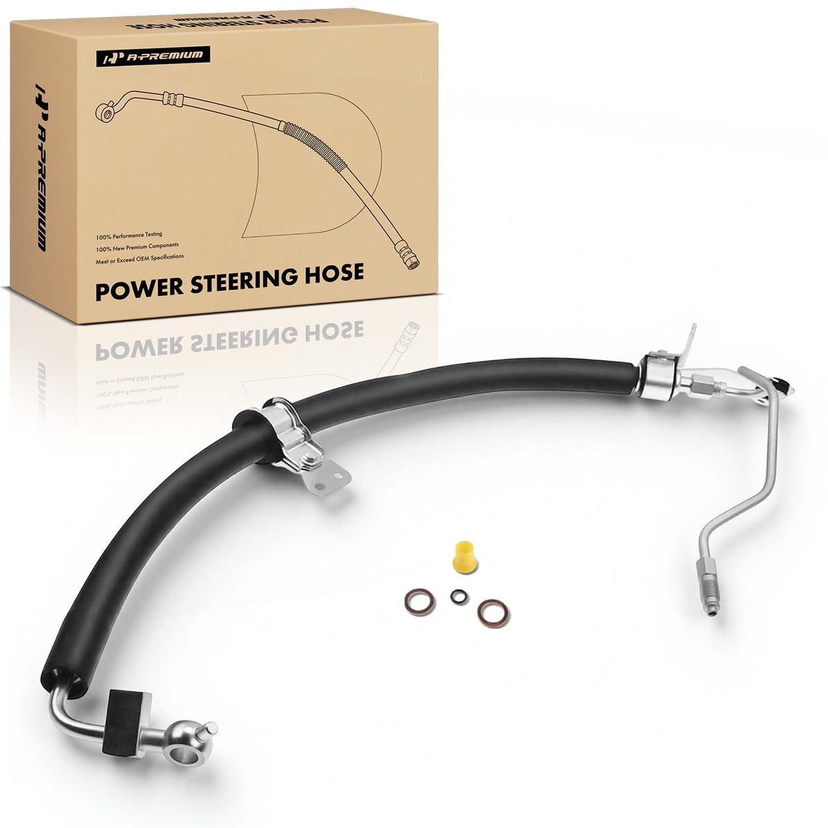 A-Premium front view of hose assembly showing complete kit and packaging benefit reliability