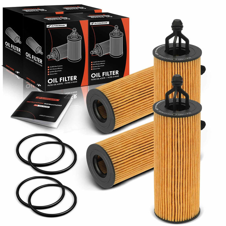 A-Premium front view of four-pack oil filters showing ready-to-use replacement