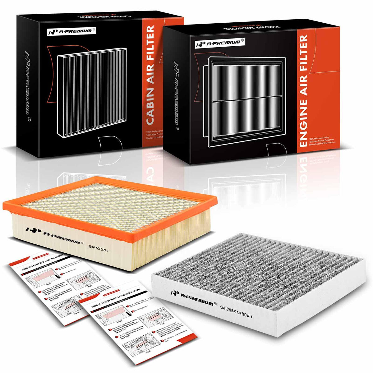 A-Premium front packaging showing both filters and included box for easy identification and purchase