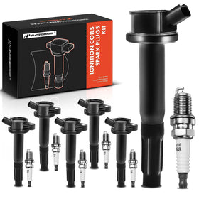 A-Premium front packaging showing full 6-coil and 6-plug kit benefit of complete replacement