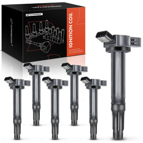 A-Premium front view of six-pack ignition coils showing complete set and fitment benefit
