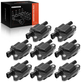 A-Premium front view of coil pack kit showing complete eight-coil set and benefits
