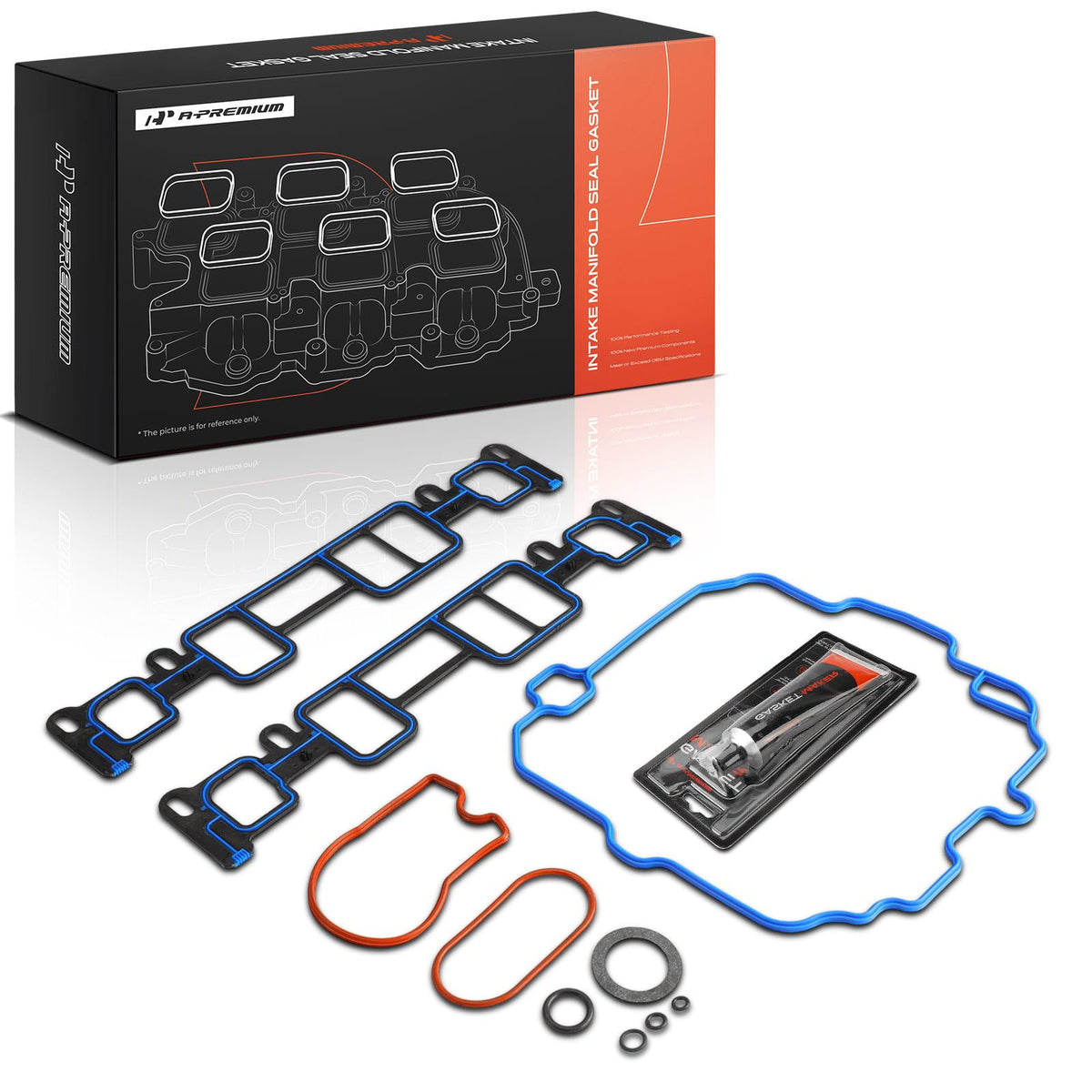 A-Premium boxed intake gasket set front view showing complete kit and convenience