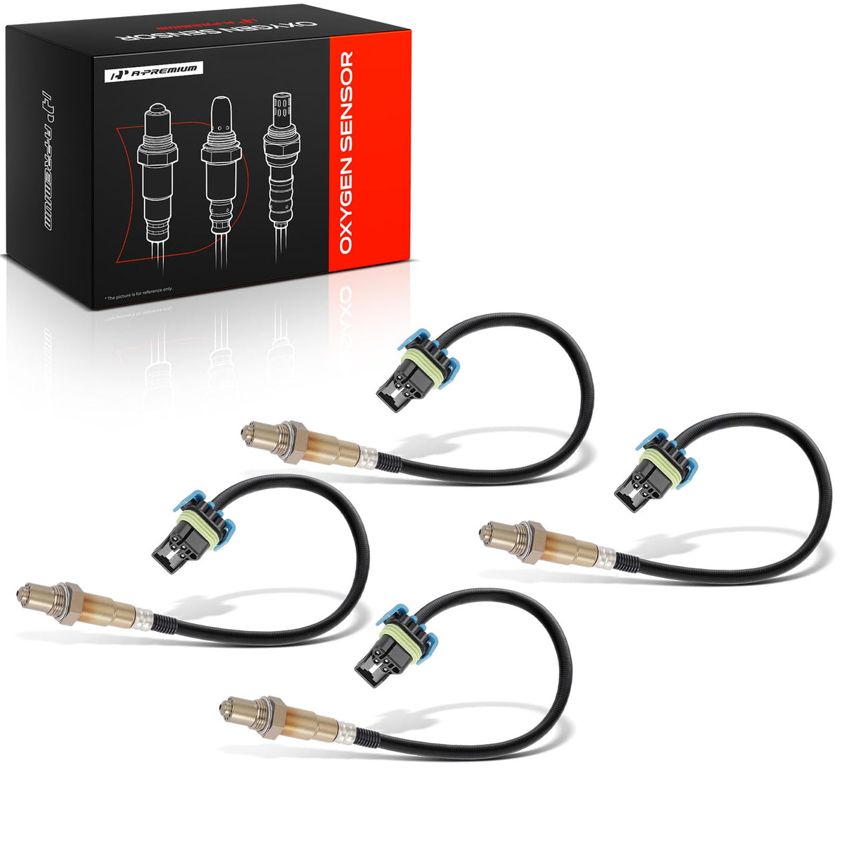 A-Premium front packaging showing boxed four-piece O2 sensor kit benefit easy storage