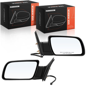 A-Premium front view of both black mirrors showing complete replacement set and fit