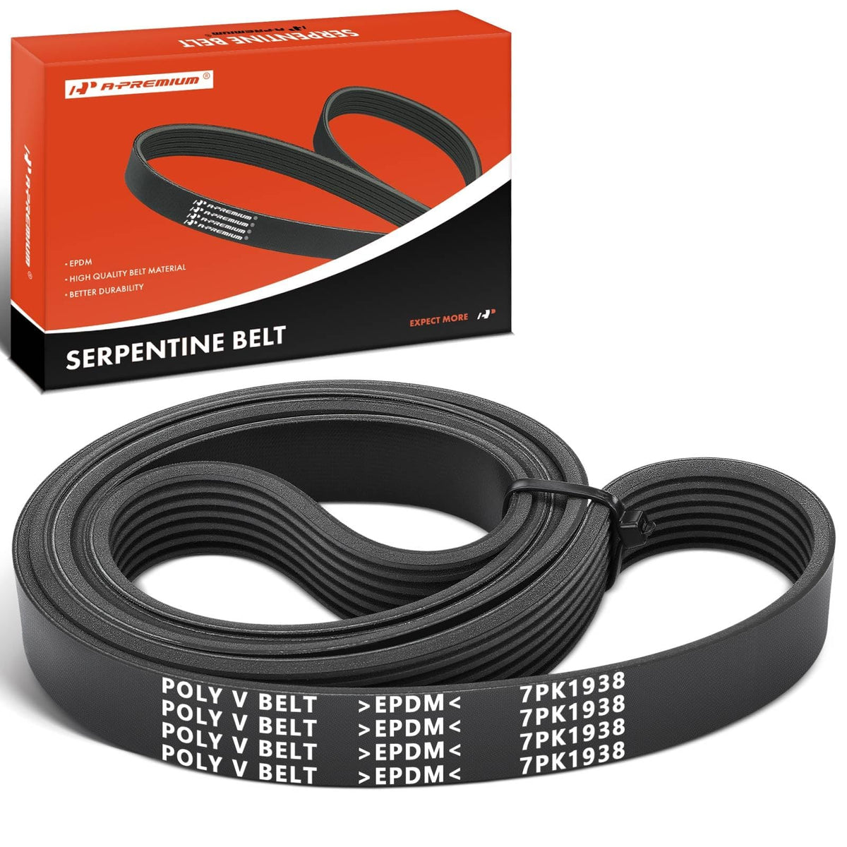 A-Premium front packaging showing replacement belt and fitment benefits