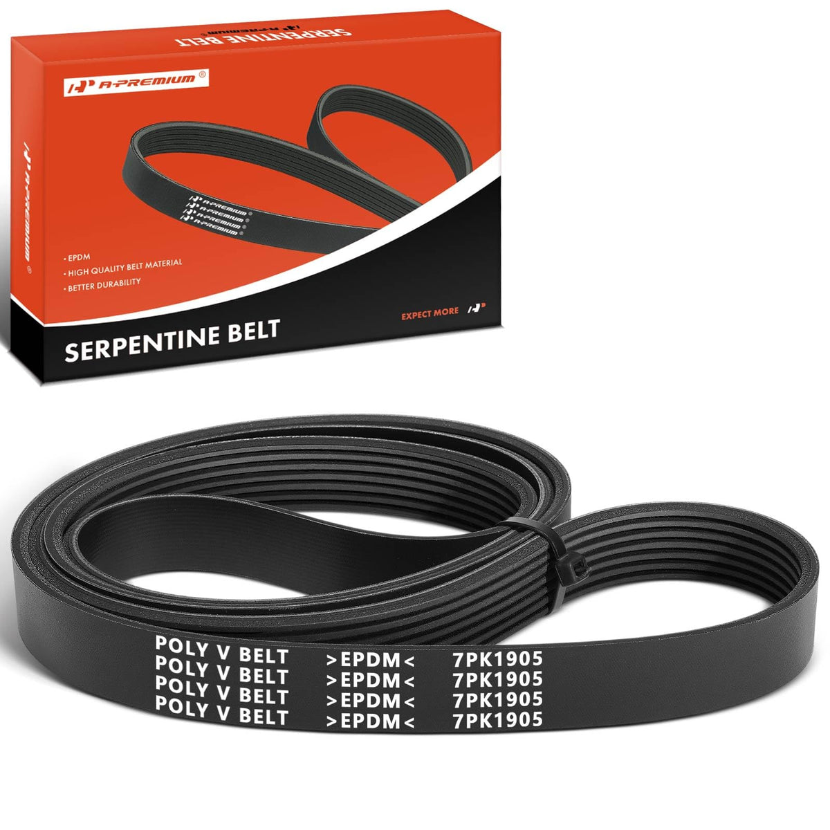 A-Premium front packaging showing belt and part number for quick identification