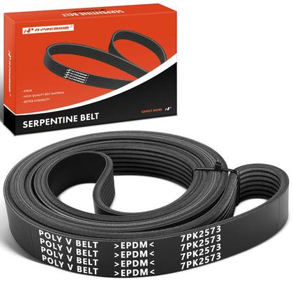 A-Premium front packaging showing serpentine belt and model details for quick identification