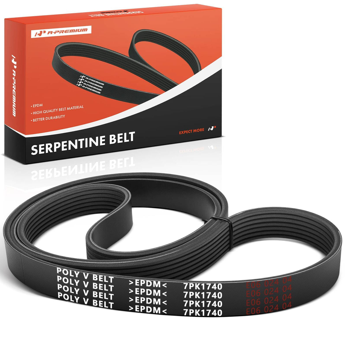 A-Premium front packaging showing belt and fitment, clear part identification and benefit