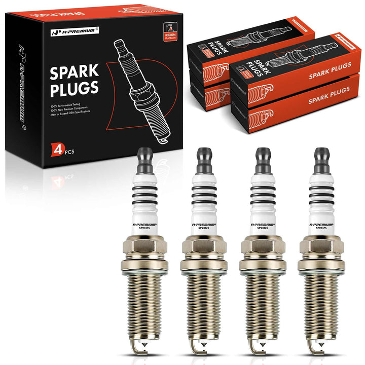 A-Premium front packaging showing four spark plugs and compatibility details for easy selection