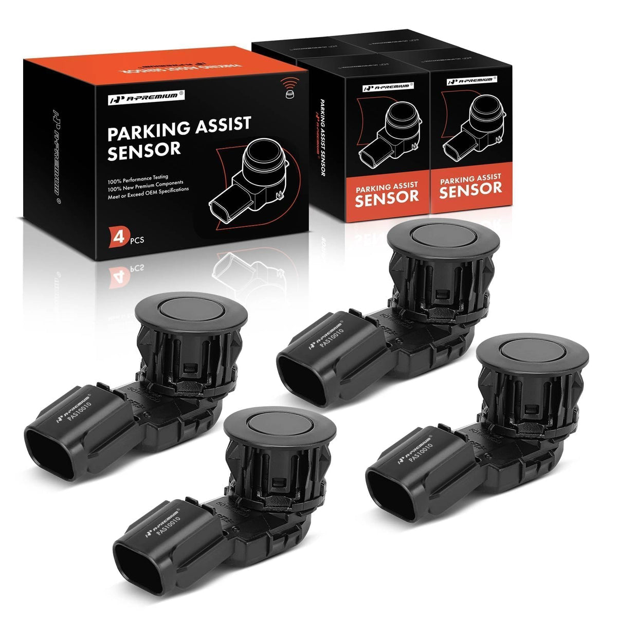 A-Premium front packaging showing sensor four-pack and compatibility