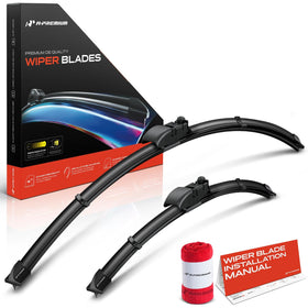 A-Premium front packaging showing complete wiper set and included towel benefit