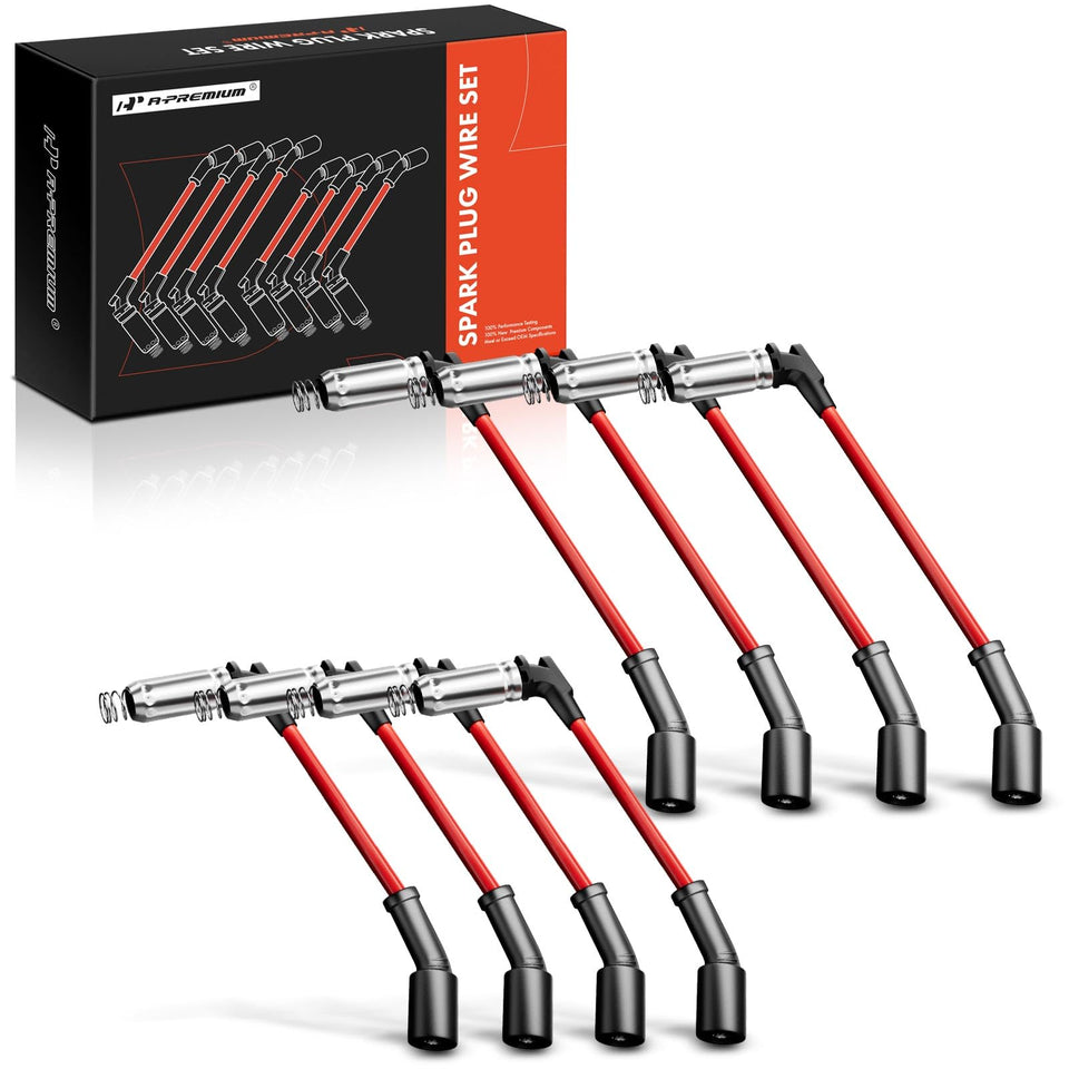 A-Premium front packaging showing set of eight wires and clear model fitment benefit