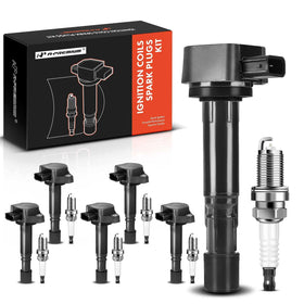 A-Premium front packaging showing complete 6-coil 6-plug kit and fitment details