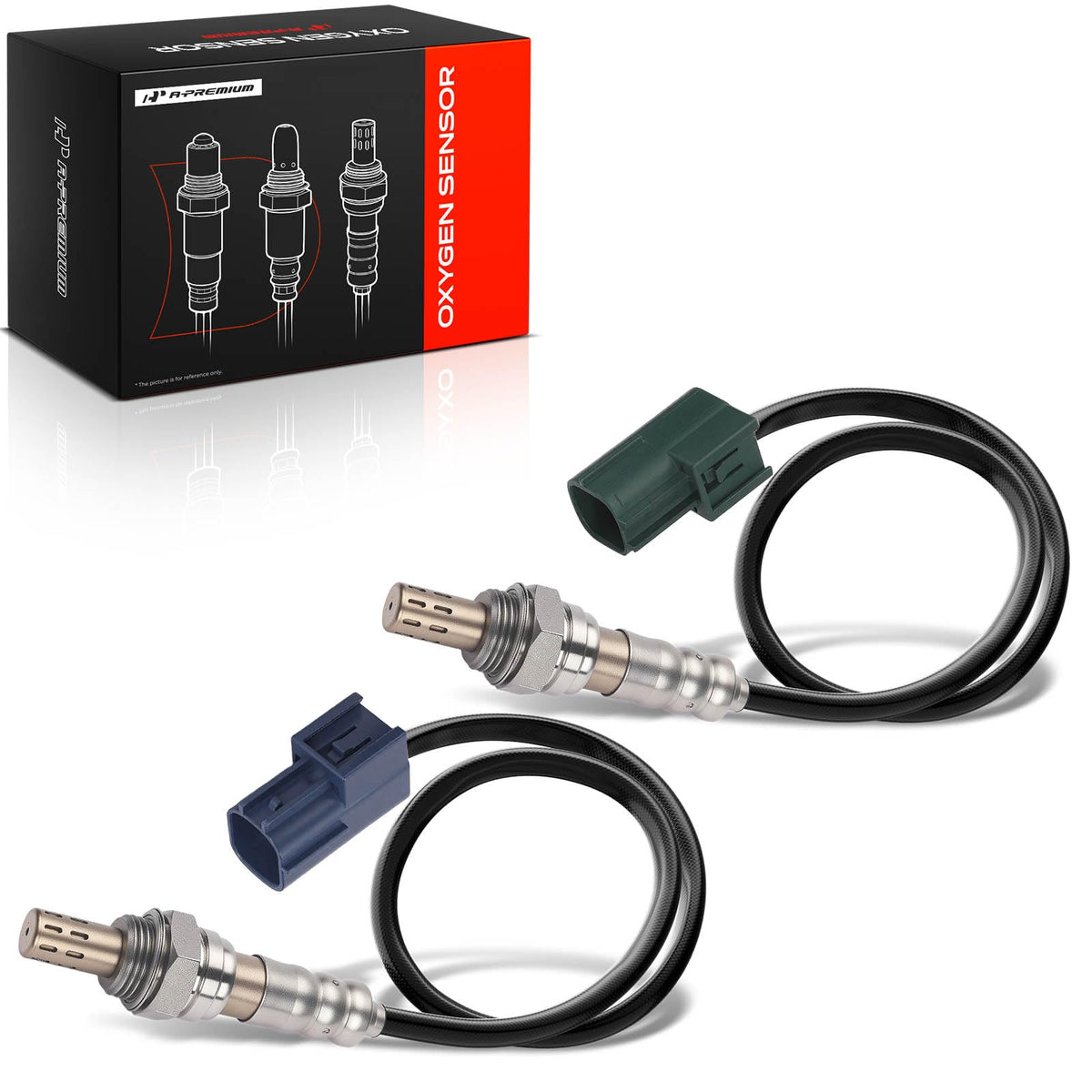A-Premium front packaging showing two boxed downstream oxygen sensors and fitment list