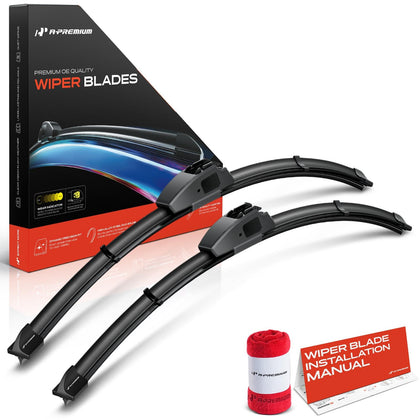 A-Premium front packaging showing two 20-inch blades and included towel for quick identification and value