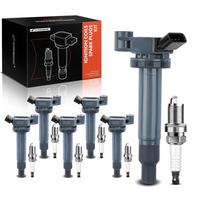 A-Premium front packaging showing six coils and six spark plugs, clear contents benefit