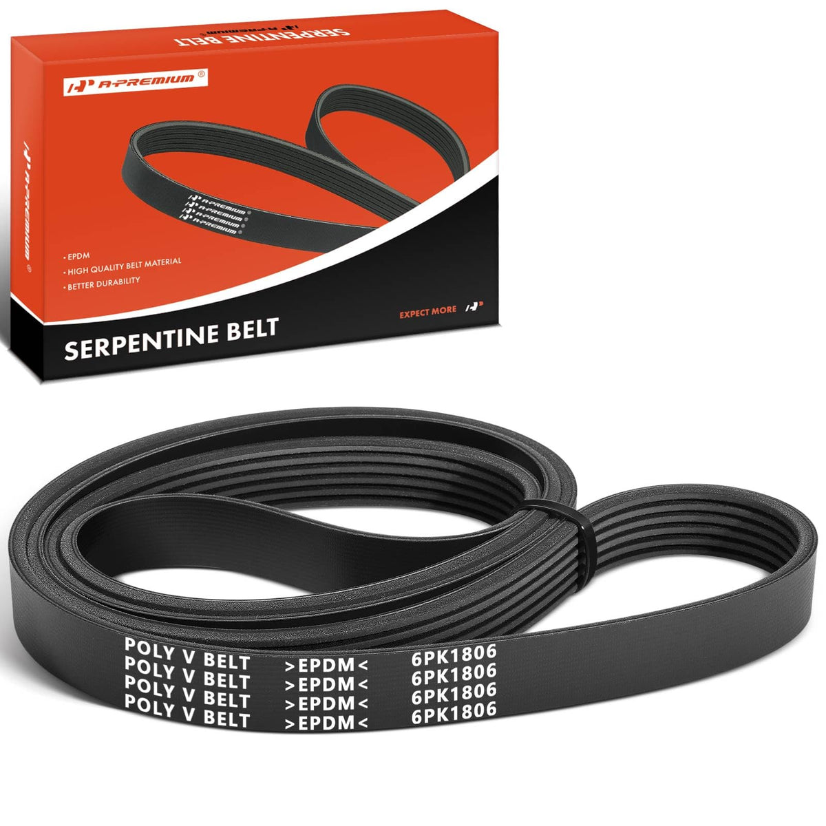 A-Premium front packaging showing belt and model fitment for quick selection