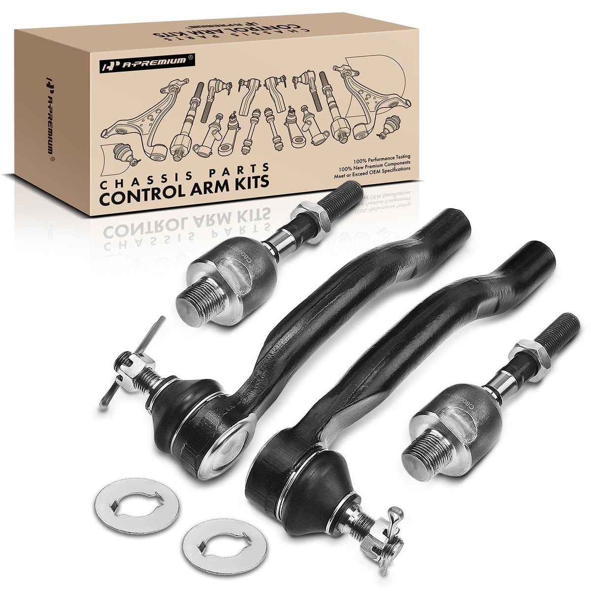 A-Premium front packaging showing full tie rod end kit and fitment